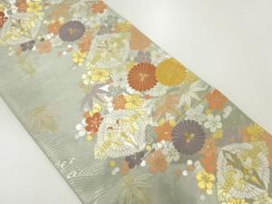 向かい鶴模様織出し袋帯